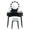 Makeup Vanity Table with Large Round Mirror 11 Bulbs and Storage Drawers